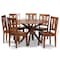Baxton Studio Mare Modern and Contemporary Transitional Walnut Brown Finished Wood 7-Piece Dining Set 177-11379-10893-Zoro - alternate 4